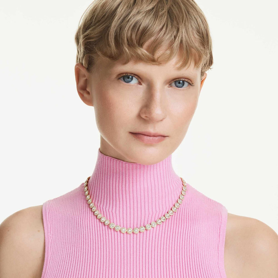 Swarovski Ladies Una Angelic Gold Tone Stone Set Necklace