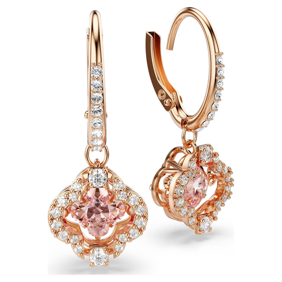 Swarovski Ladies Una Rose Gold Tone Clover Earrings