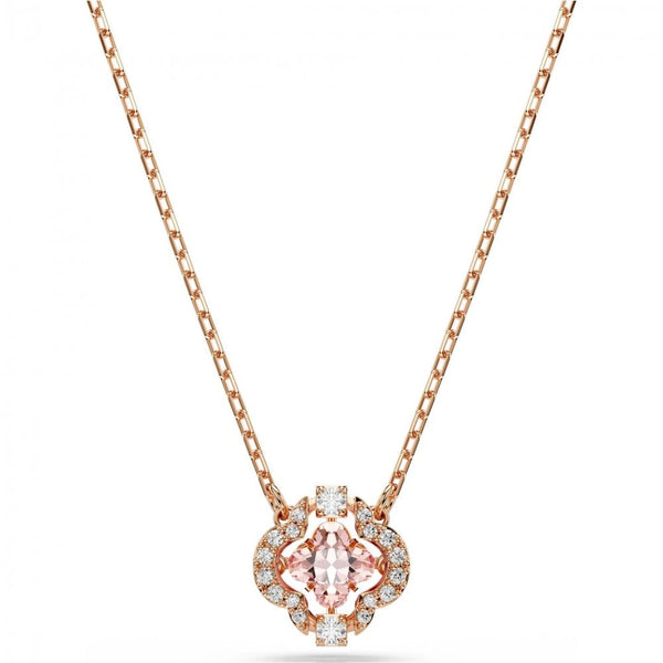 Swarovski Ladies Una Rose Gold Tone Clover Necklace