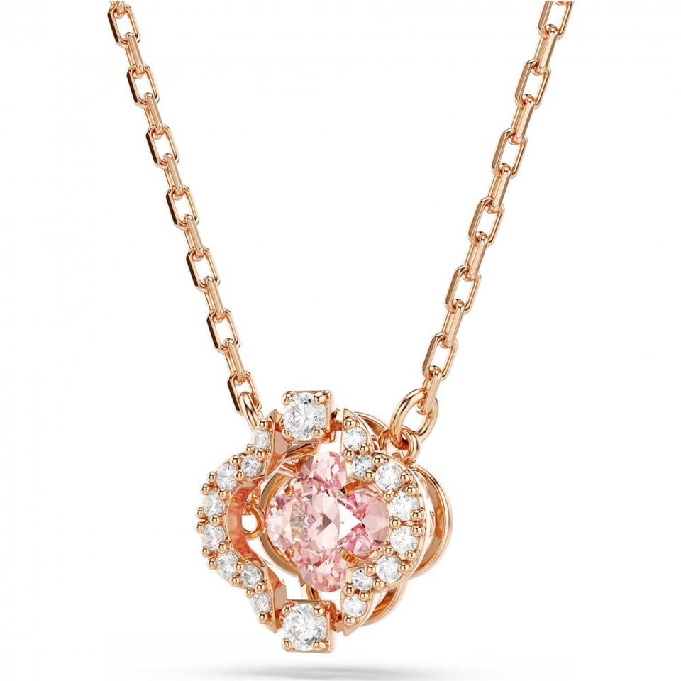 Swarovski Ladies Una Rose Gold Tone Clover Necklace