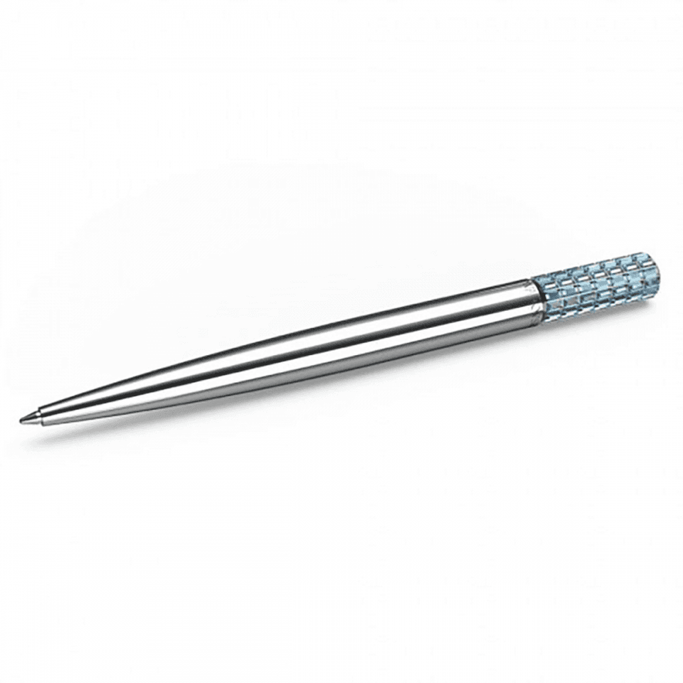 Swarovski Lucent Silver Chrome Plated Blue Stone Set Ballpoint Pen