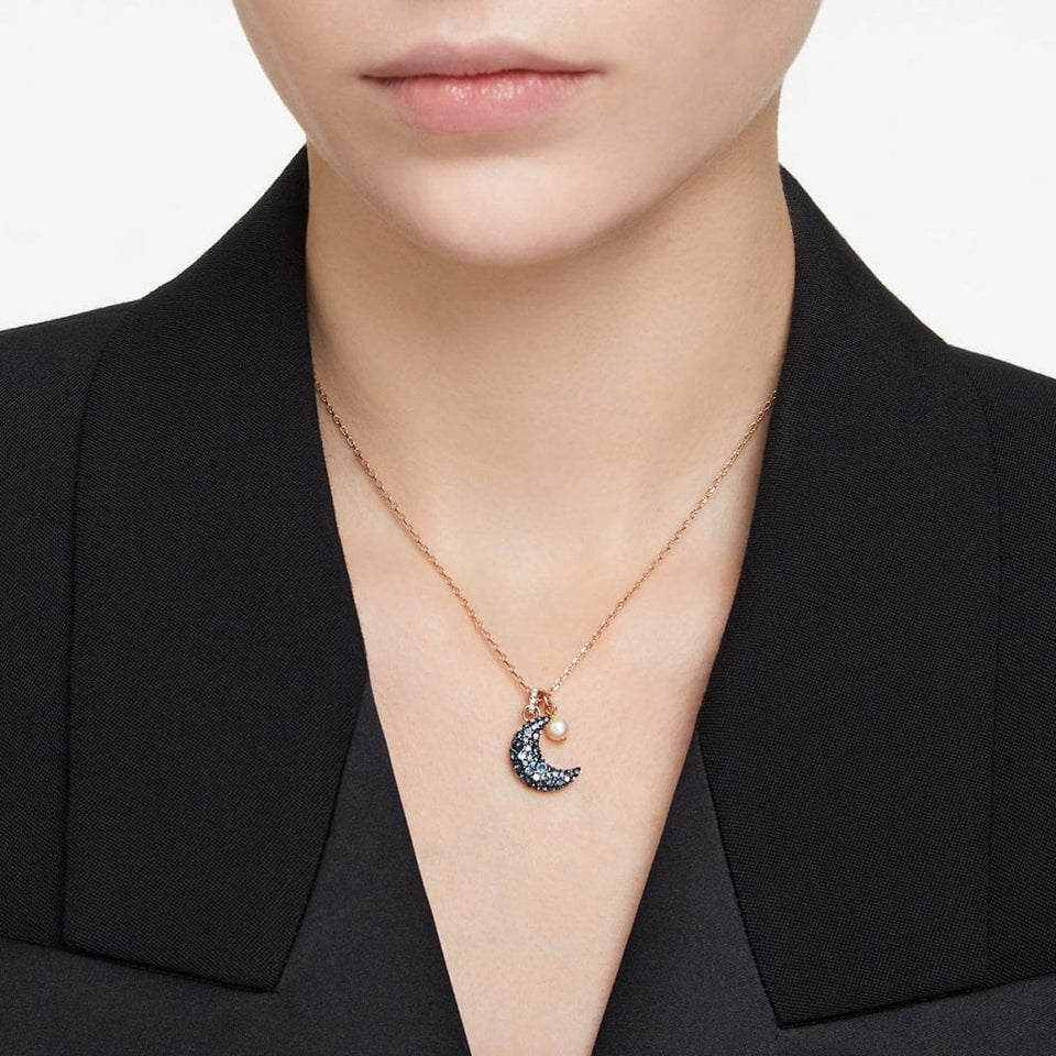 Swarovski Luna Rose Plated Moon Necklace