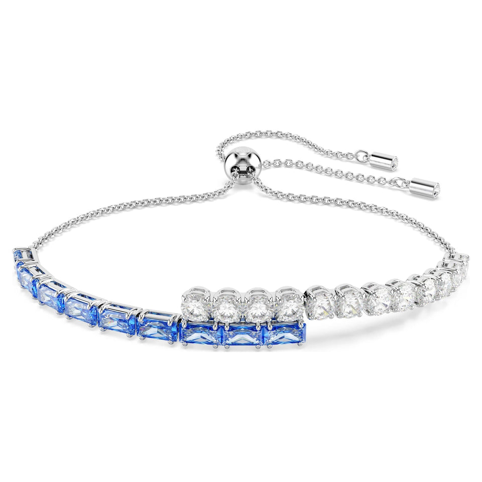 Swarovski Matrix Blue & Silver Adjustable Tennis Bracelet