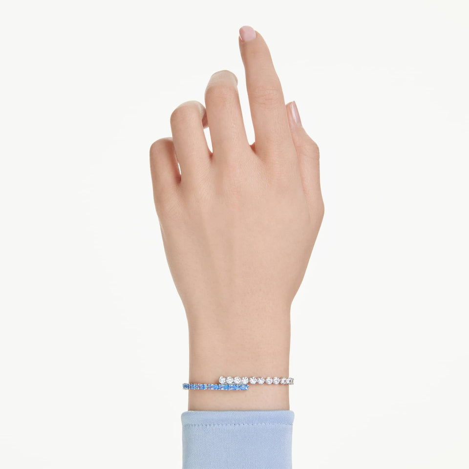 Swarovski Matrix Blue & Silver Adjustable Tennis Bracelet