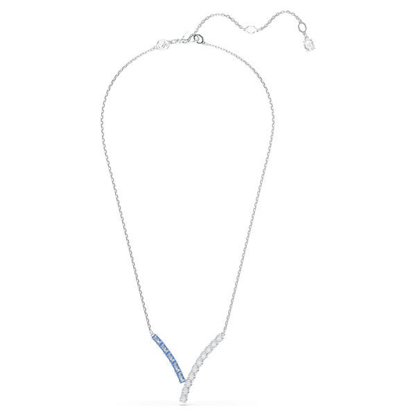 Swarovski Matrix Blue & Silver 'V' Necklace