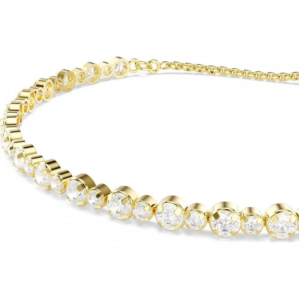 Swarovski Matrix Gold Toned Adjustable Tennis Bracelet