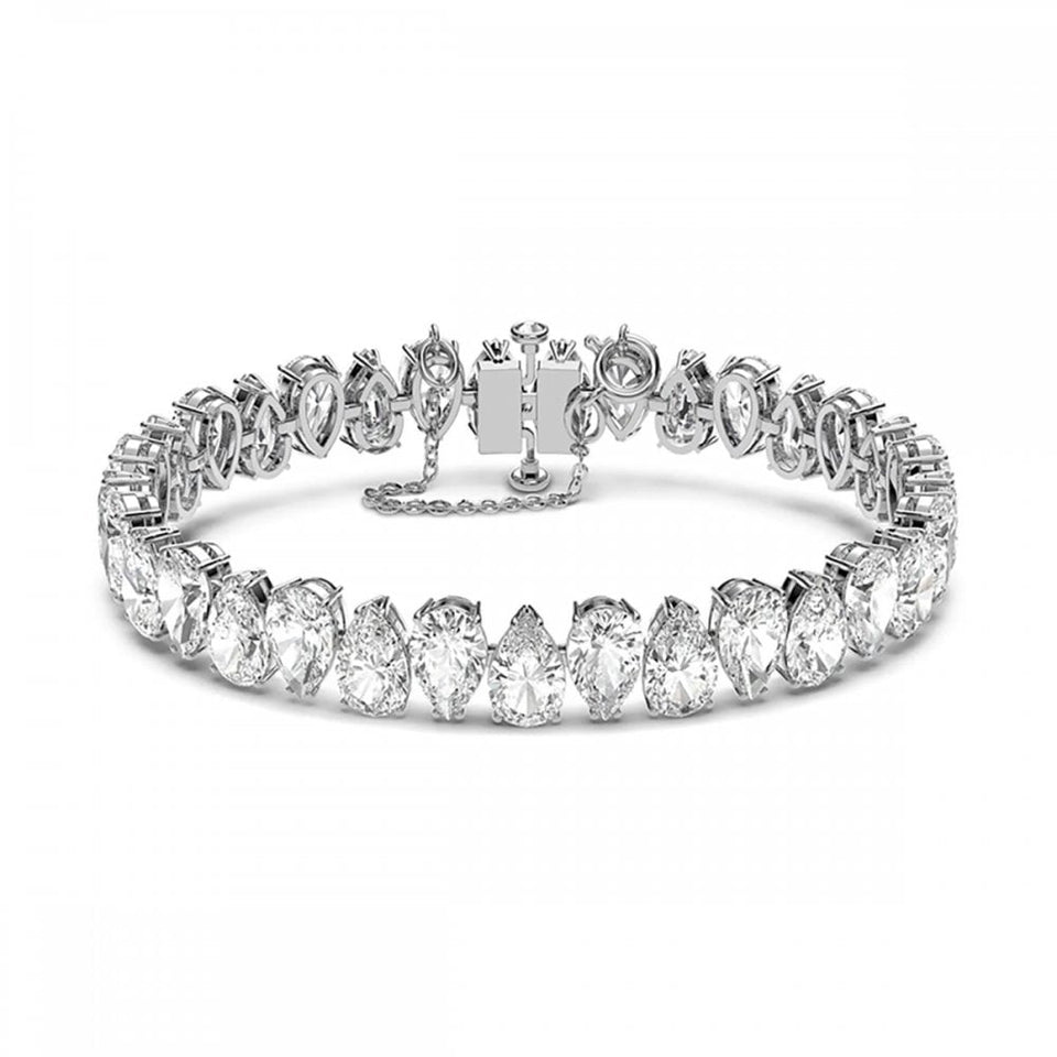 Swarovski Matrix Pear Cut Stone Set Tennis Bracelet