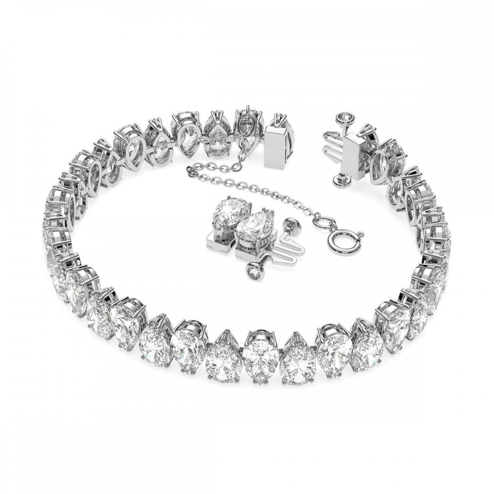 Swarovski Matrix Pear Cut Stone Set Tennis Bracelet