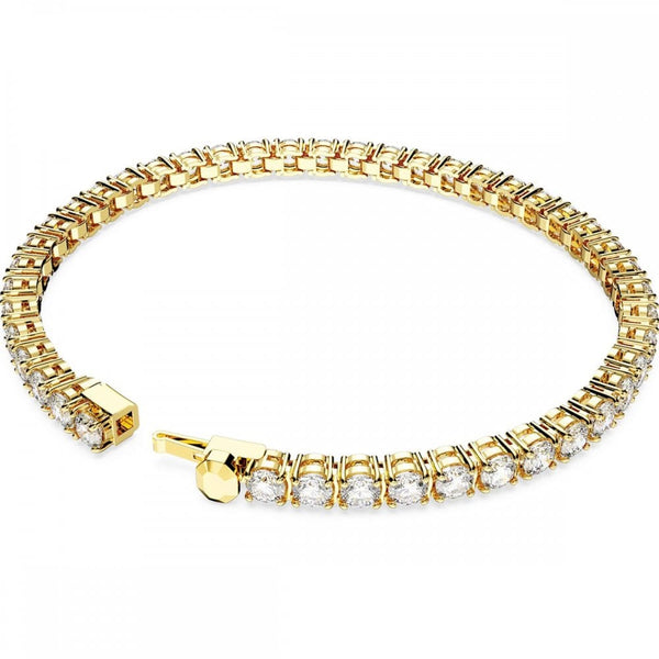 Swarovski Matrix Round Cut Gold Plated Tennis Bracelet