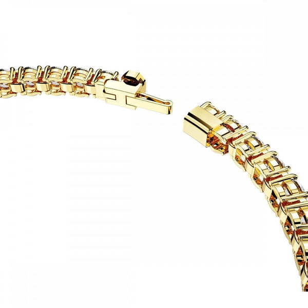 Swarovski Matrix Round Cut Gold Plated Tennis Bracelet