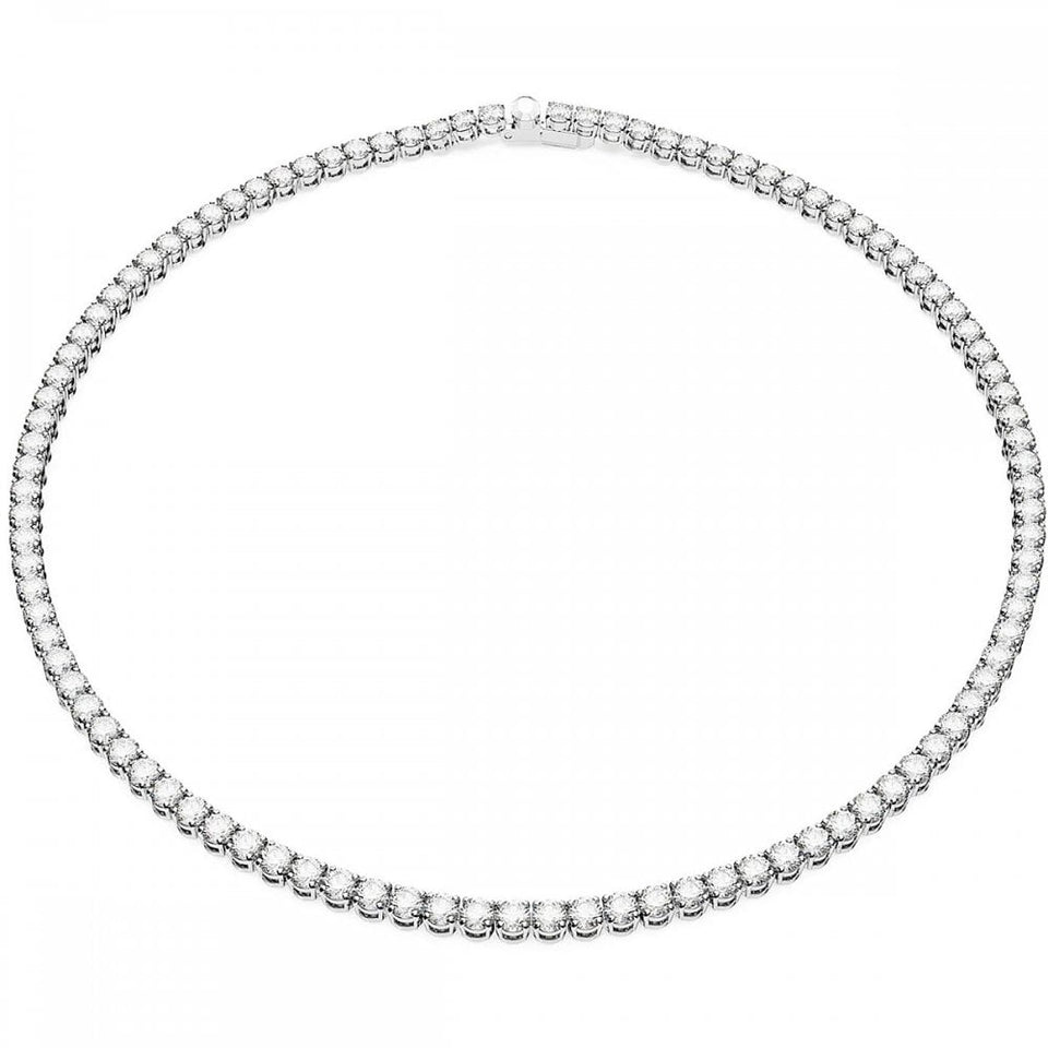 Swarovski Matrix Round Cut Stone Set Tennis Necklace