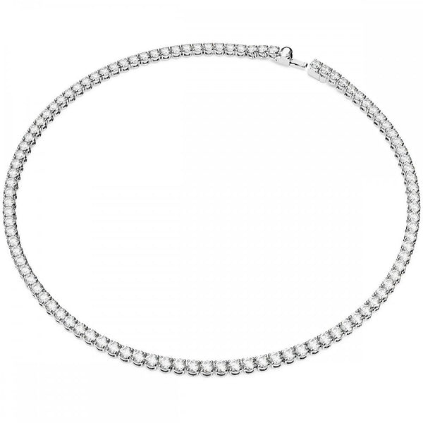 Swarovski Matrix Round Cut Stone Set Tennis Necklace