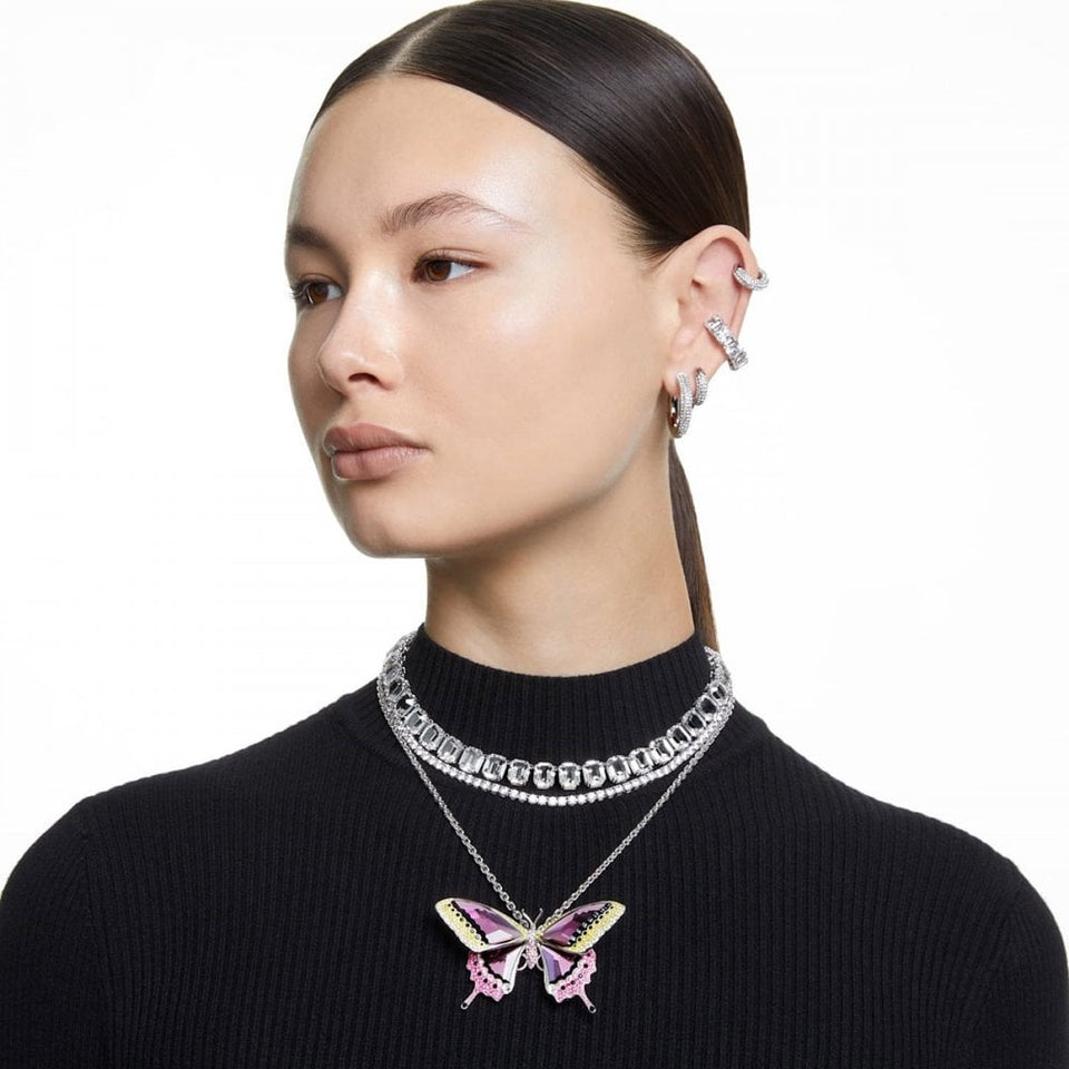 Swarovski Matrix Round Cut Stone Set Tennis Necklace