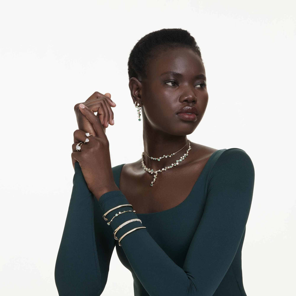 Swarovski Matrix Vittore Gold Toned Hoop Earrings