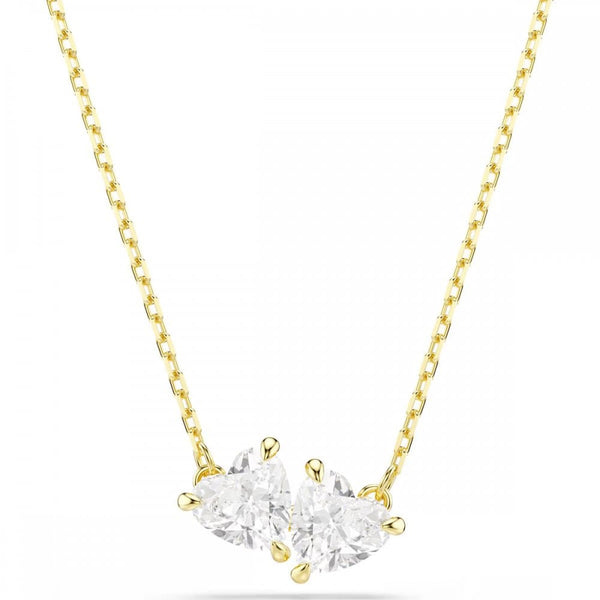 Swarovski Mesmera Gold Tone Double Heart Necklace