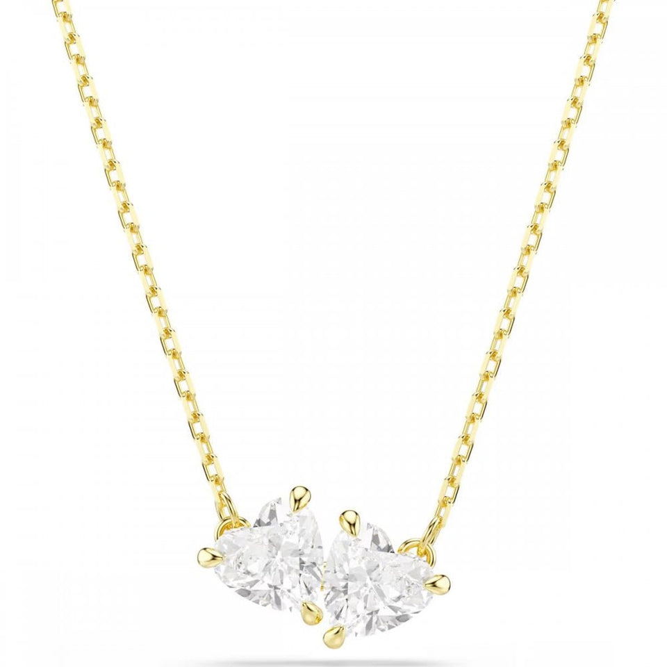 Swarovski Mesmera Gold Tone Double Heart Necklace
