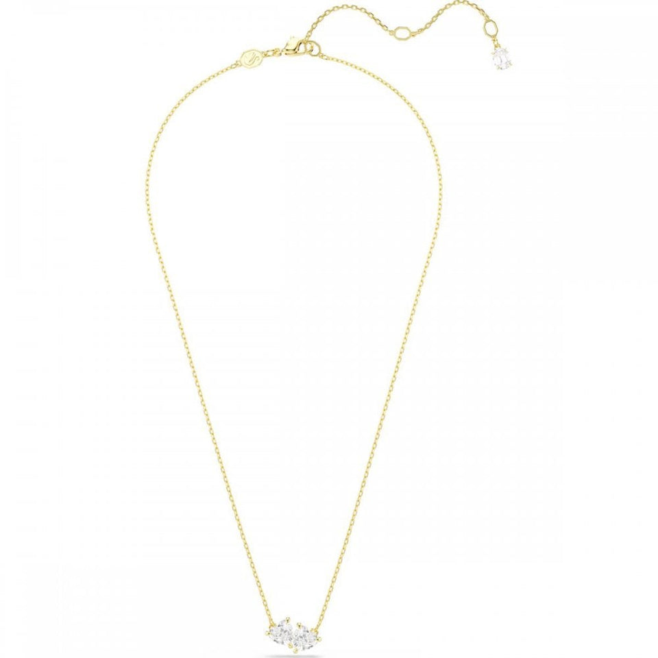 Swarovski Mesmera Gold Tone Double Heart Necklace