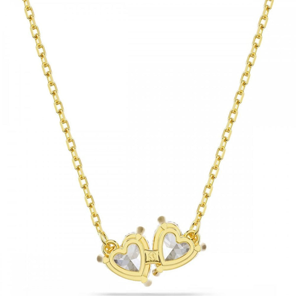 Swarovski Mesmera Gold Tone Double Heart Necklace