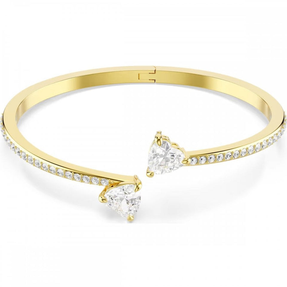 Swarovski Mesmera Gold Tone Open Heart Bangle