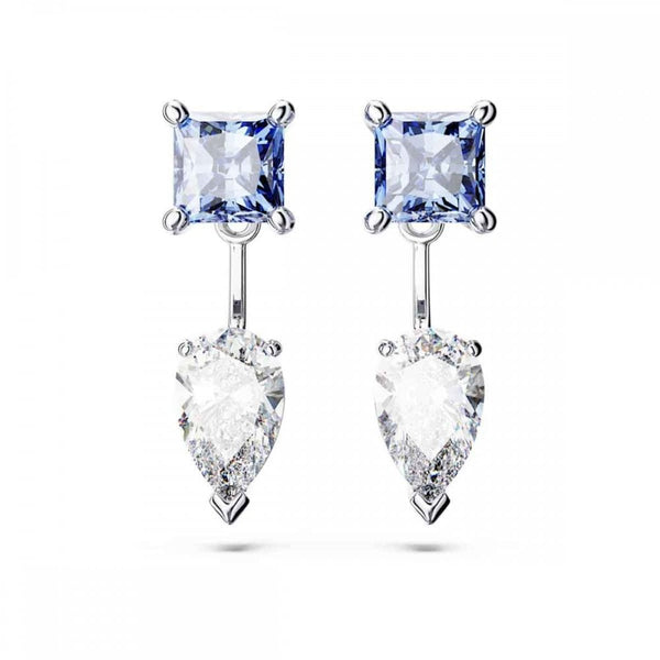 Swarovski Mesmera Mixed Cut Detachable Blue Drop Earrings