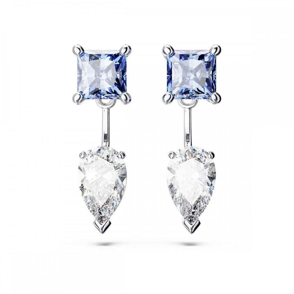 Swarovski Mesmera Mixed Cut Detachable Blue Drop Earrings