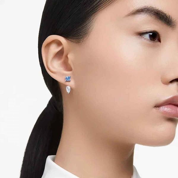 Swarovski Mesmera Mixed Cut Detachable Blue Drop Earrings