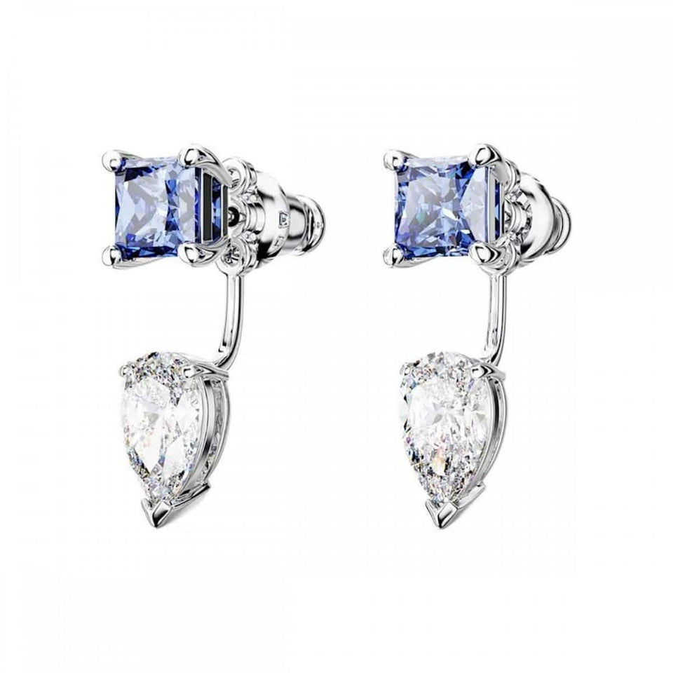 Swarovski Mesmera Mixed Cut Detachable Blue Drop Earrings
