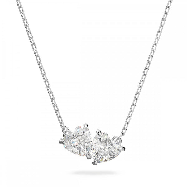 Swarovski Mesmera Stone Set Double Hearts Necklace