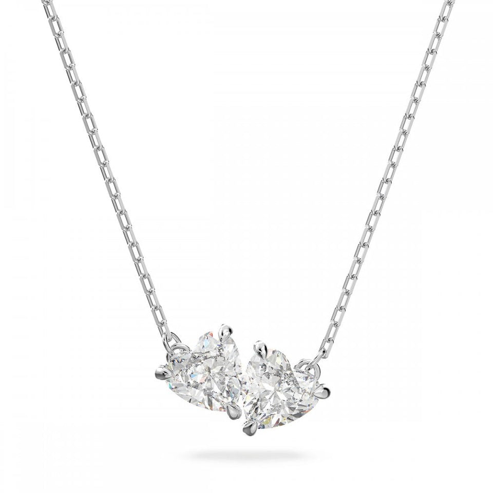 Swarovski Mesmera Stone Set Double Hearts Necklace