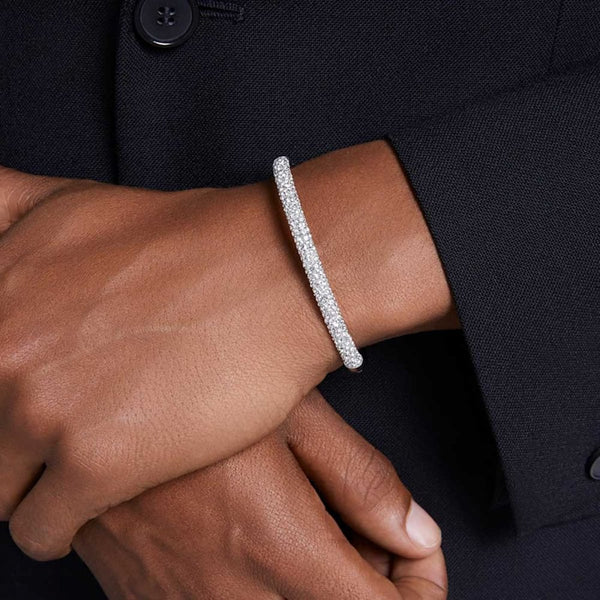 Swarovski Meteora Snow Pave Rhodium Plated Bangle