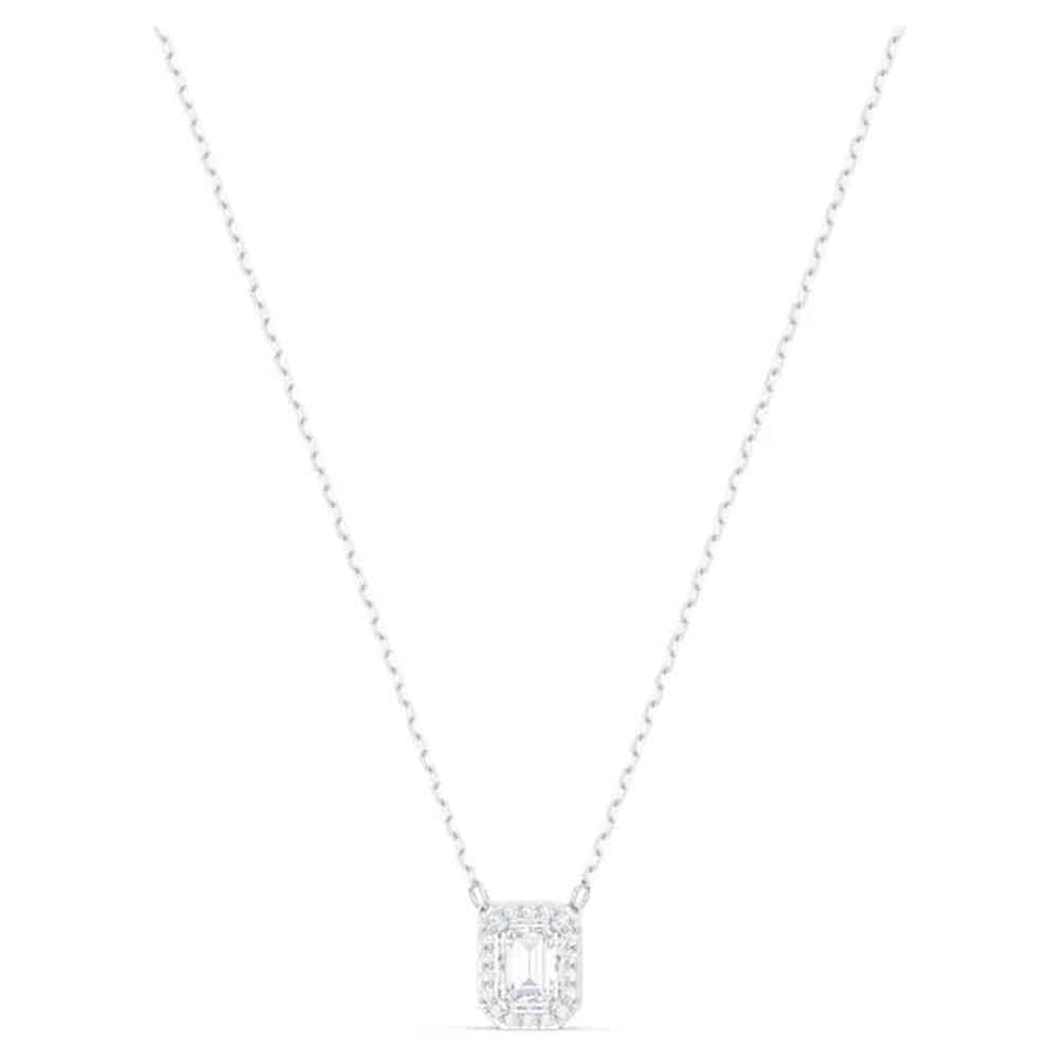 Swarovski Milenia White Rhodium Plated Square Necklace