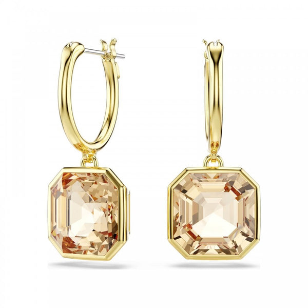 Swarovski Millenia Gold Tone Caramel Stone Earring Drops