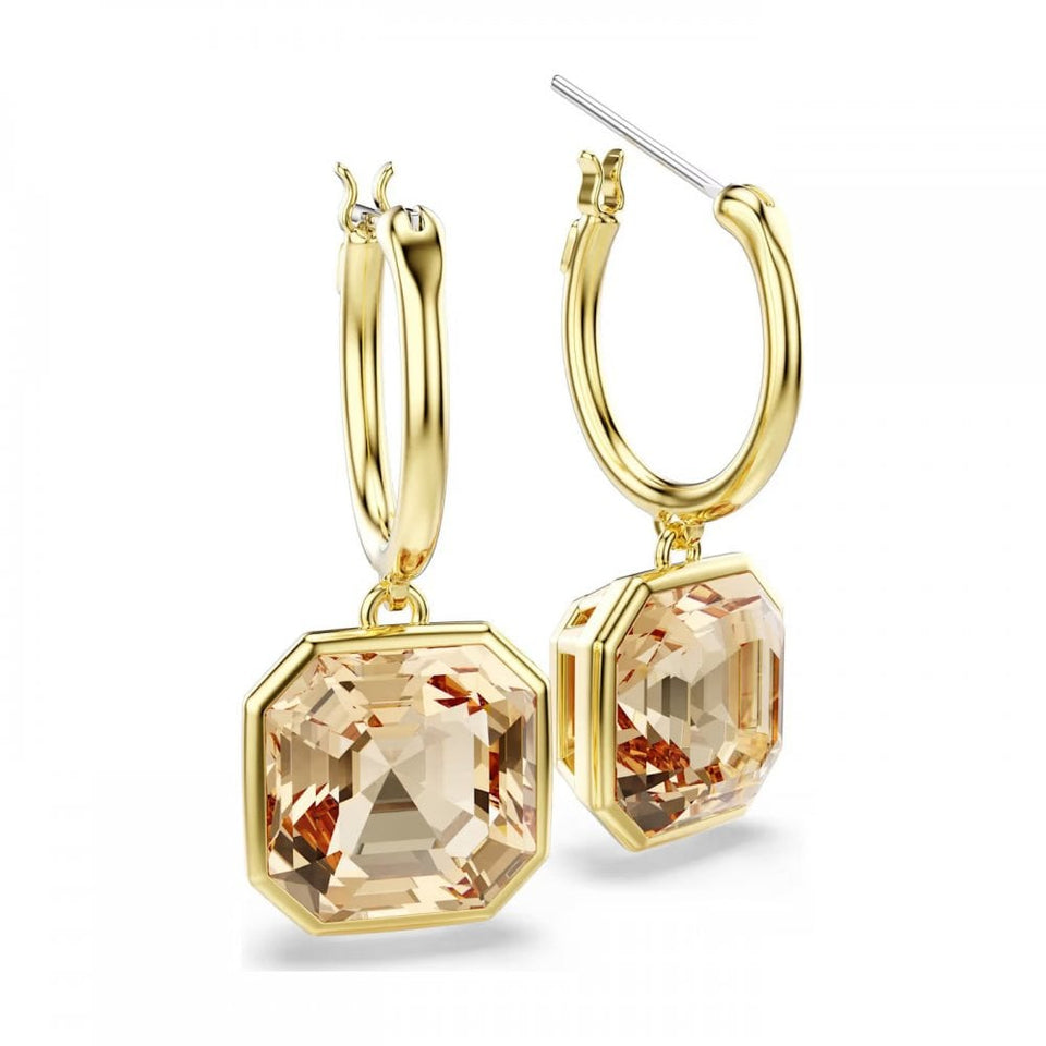Swarovski Millenia Gold Tone Caramel Stone Earring Drops