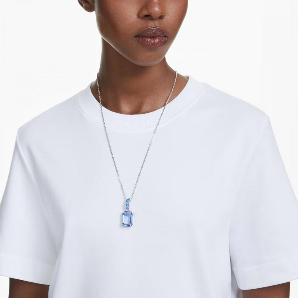 Swarovski Millenia Octagon Cut Blue Stone Set Necklace