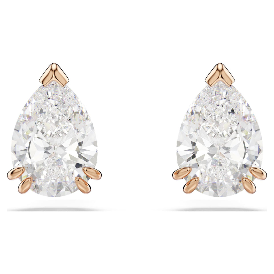 Swarovski Rose Tone Stilla Pear Cut Earrings