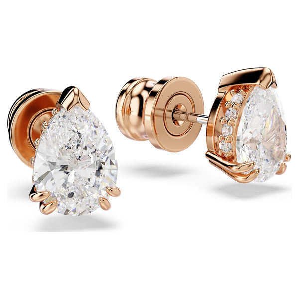 Swarovski Rose Tone Stilla Pear Cut Earrings