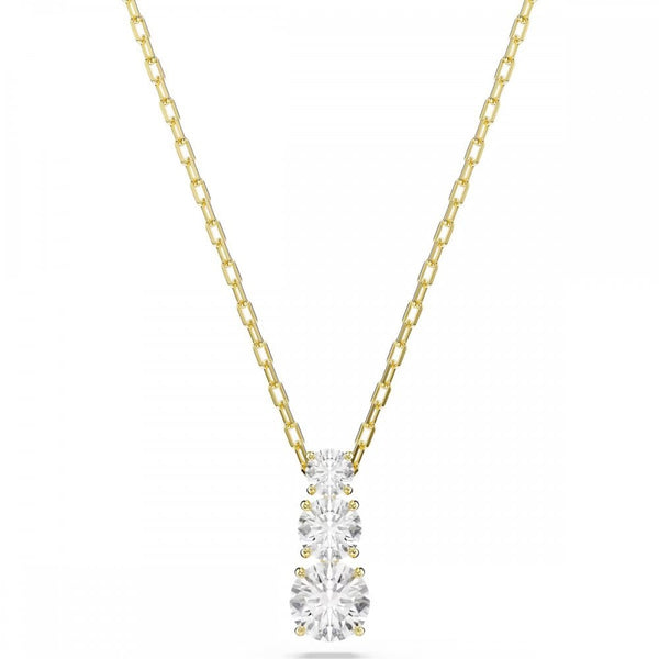 Swarovski Stilla Attract Gold Toned Three Stone Necklace