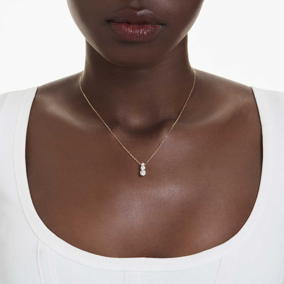 Swarovski Stilla Attract Gold Toned Three Stone Necklace