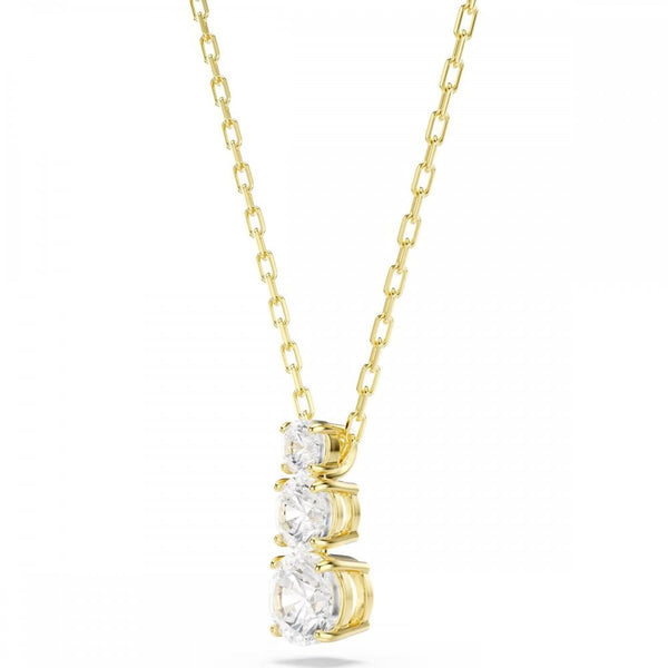 Swarovski Stilla Attract Gold Toned Three Stone Necklace