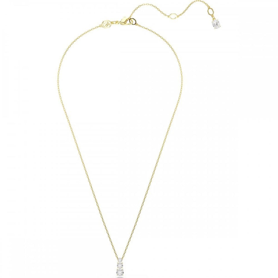 Swarovski Stilla Attract Gold Toned Three Stone Necklace