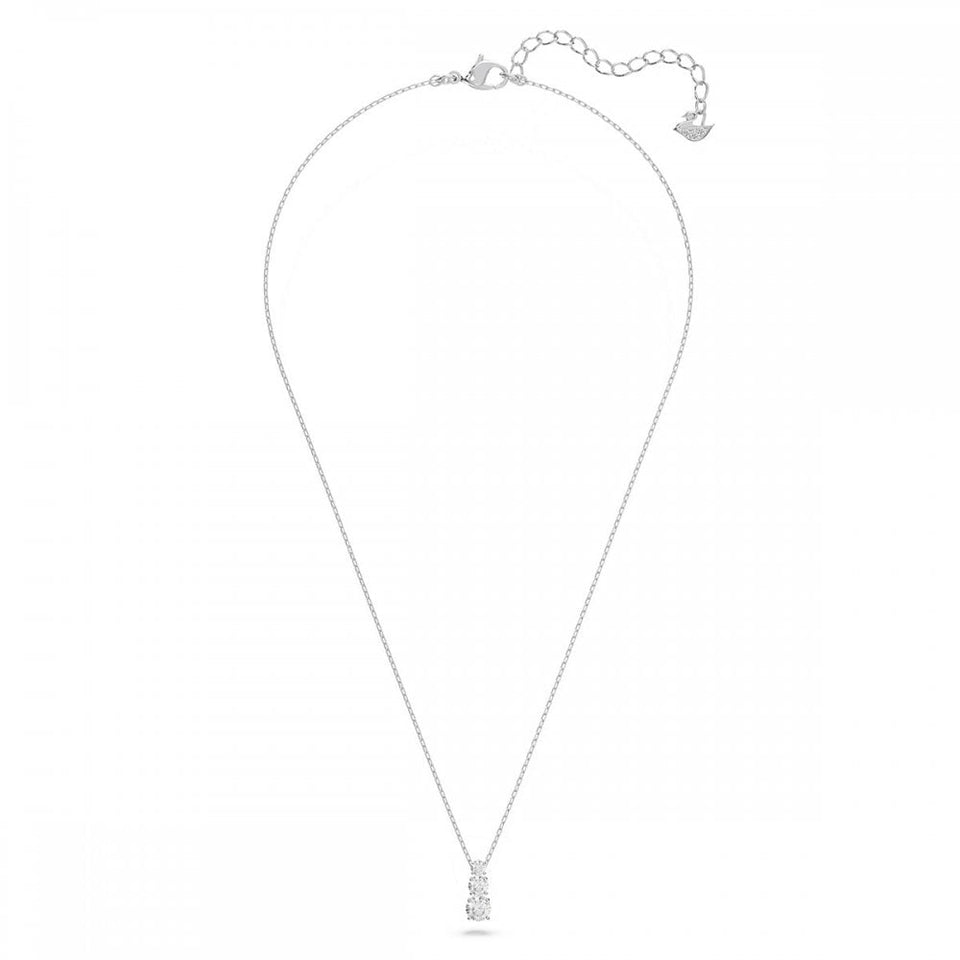 Swarovski Stilla Attract Round Cut Trilogy Stone Set Necklace