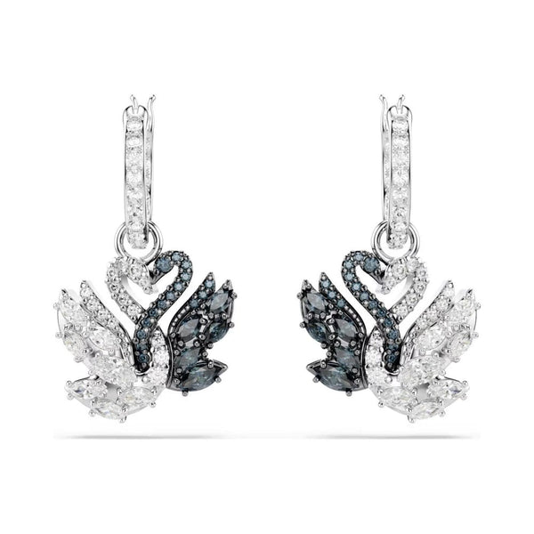 Swarovski Swan Intertwined Heart Stone Set Drop Earrings