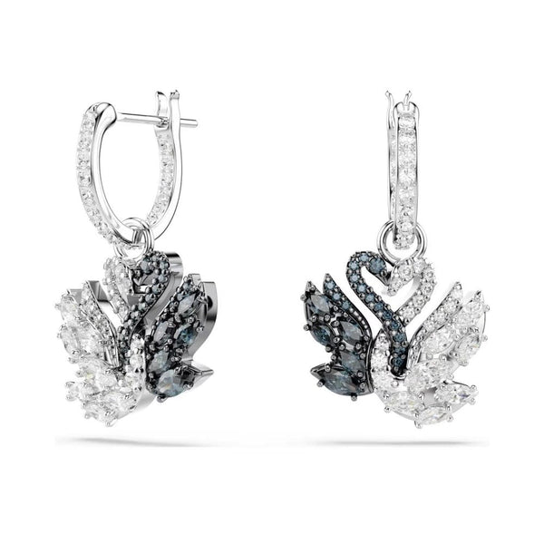 Swarovski Swan Intertwined Heart Stone Set Drop Earrings