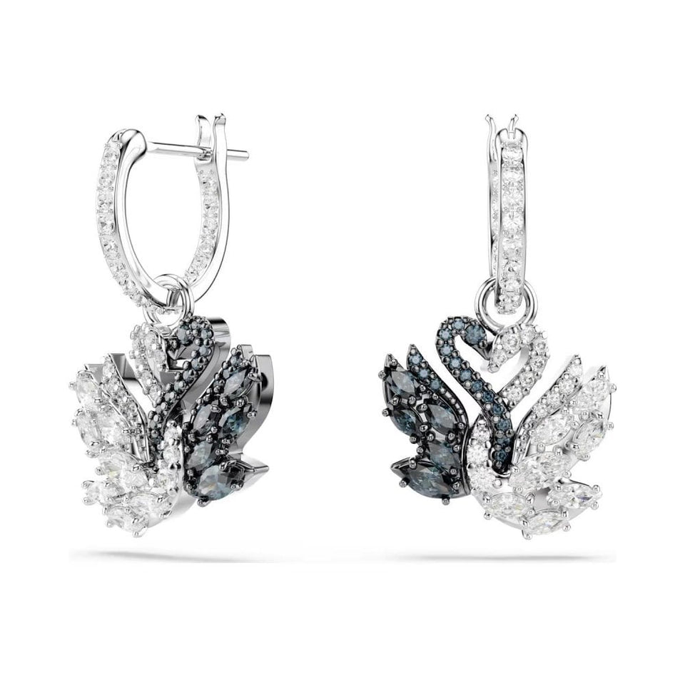 Swarovski Swan Intertwined Heart Stone Set Drop Earrings