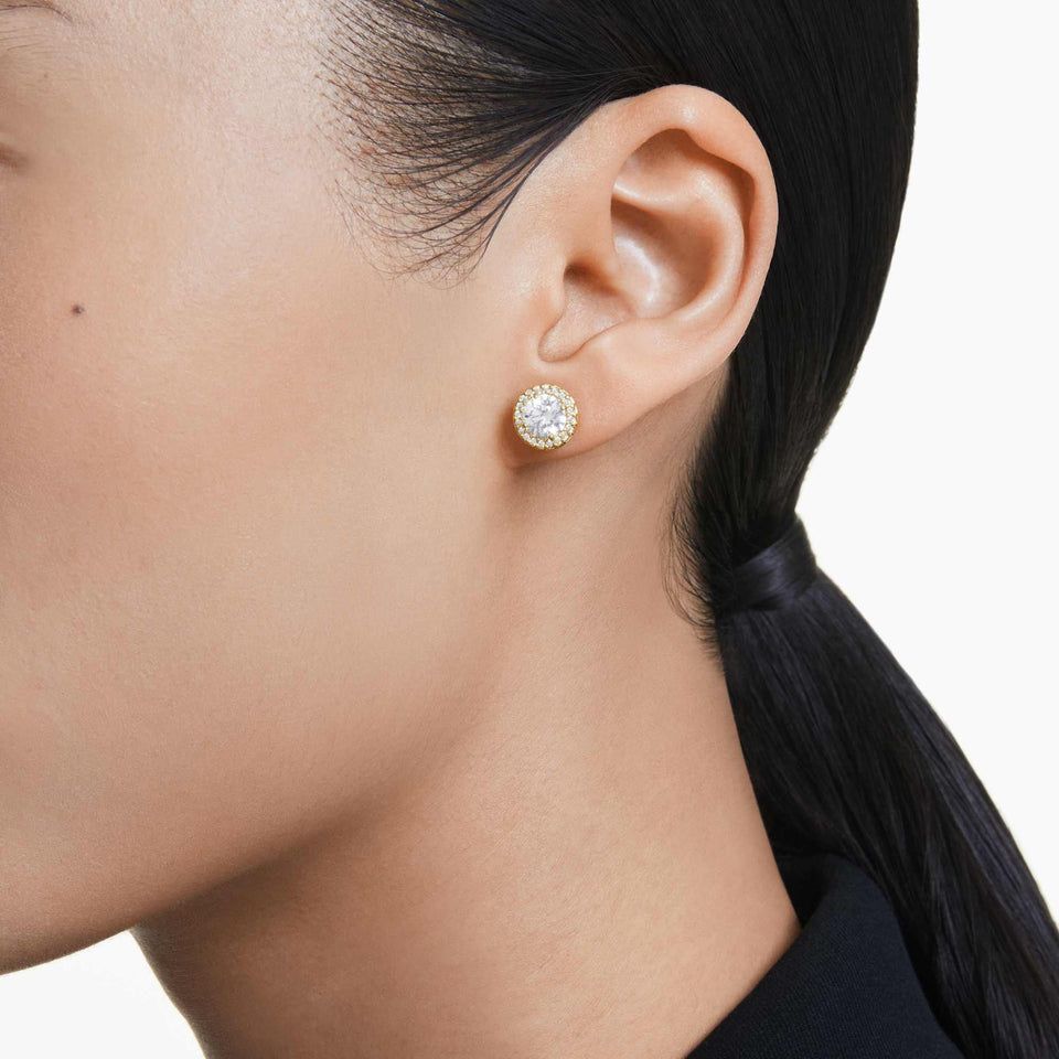 Swarovski Una Angelic Gold Tone Circle Earring Studs
