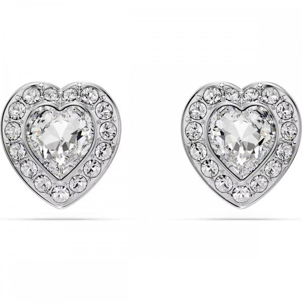 Swarovski Una Angelic Heart Shaped Stone Set Stud Earrings