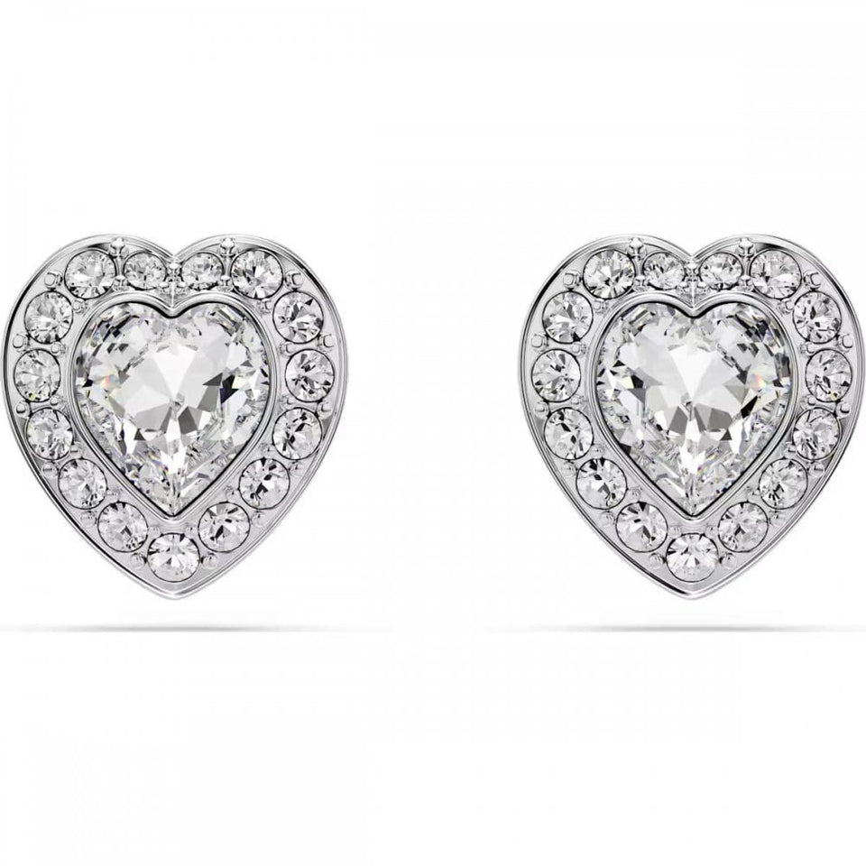 Swarovski Una Angelic Heart Shaped Stone Set Stud Earrings