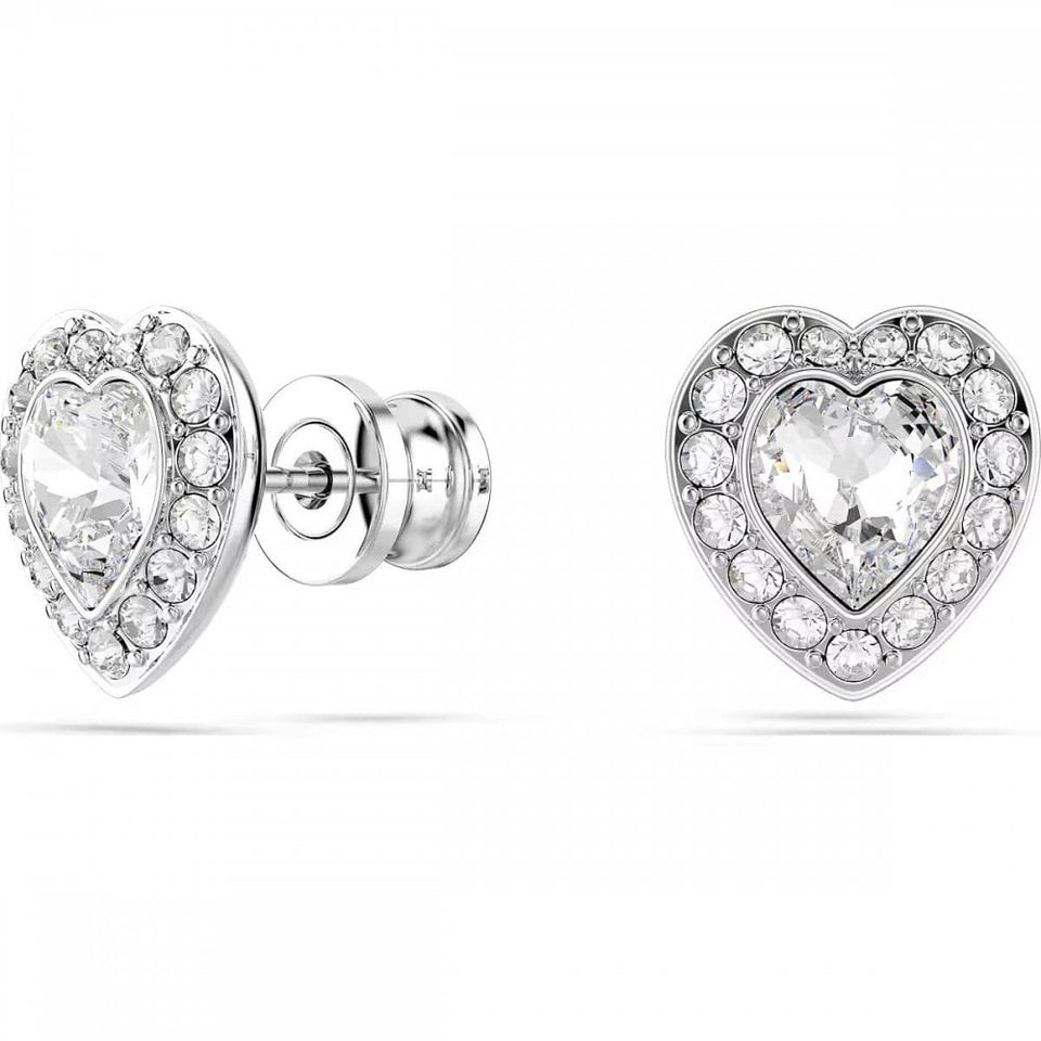 Swarovski Una Angelic Heart Shaped Stone Set Stud Earrings