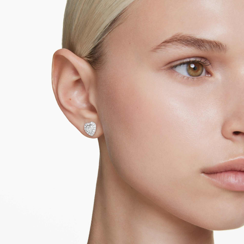 Swarovski Una Angelic Heart Shaped Stone Set Stud Earrings