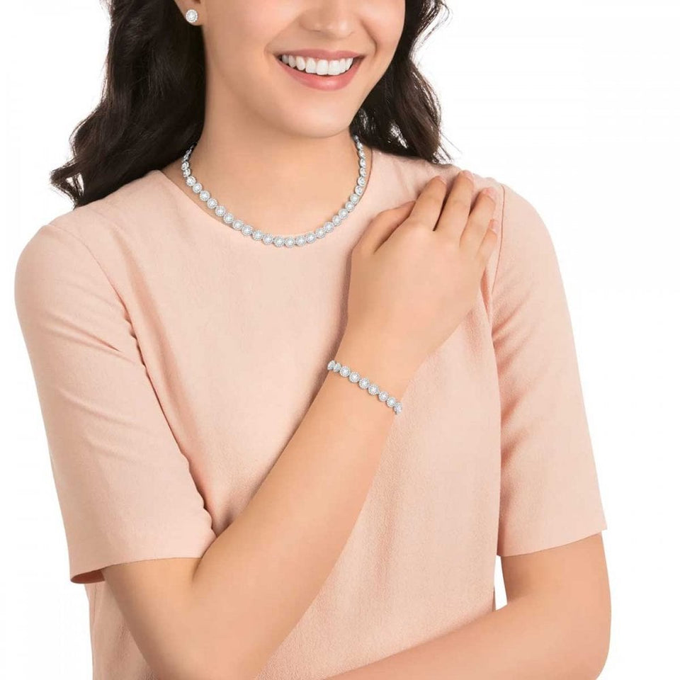 Swarovski Una Angelic Round Cut Necklace, Bracelet & Earring Set